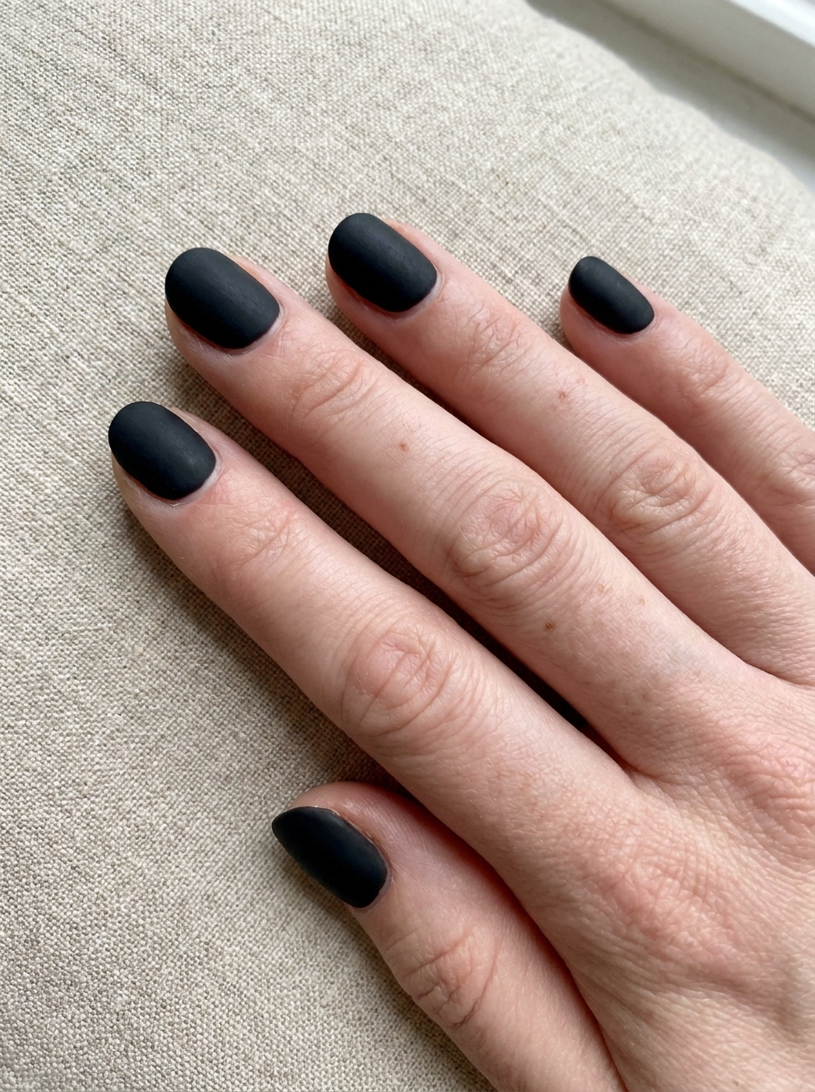 Matte Black Short Nails als Matte Nägel Ideen Inspiration 2026